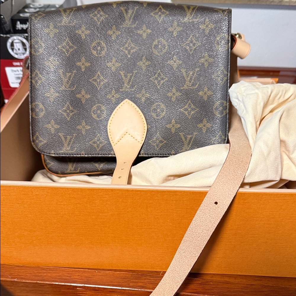 Louis Vuitton Cartouchiere Tan and Brown Monogram Bag - Picture 7 of 8